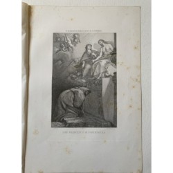 Saint Francis in Portiuncula by Claudio Coello engraved by Federico Navarrete