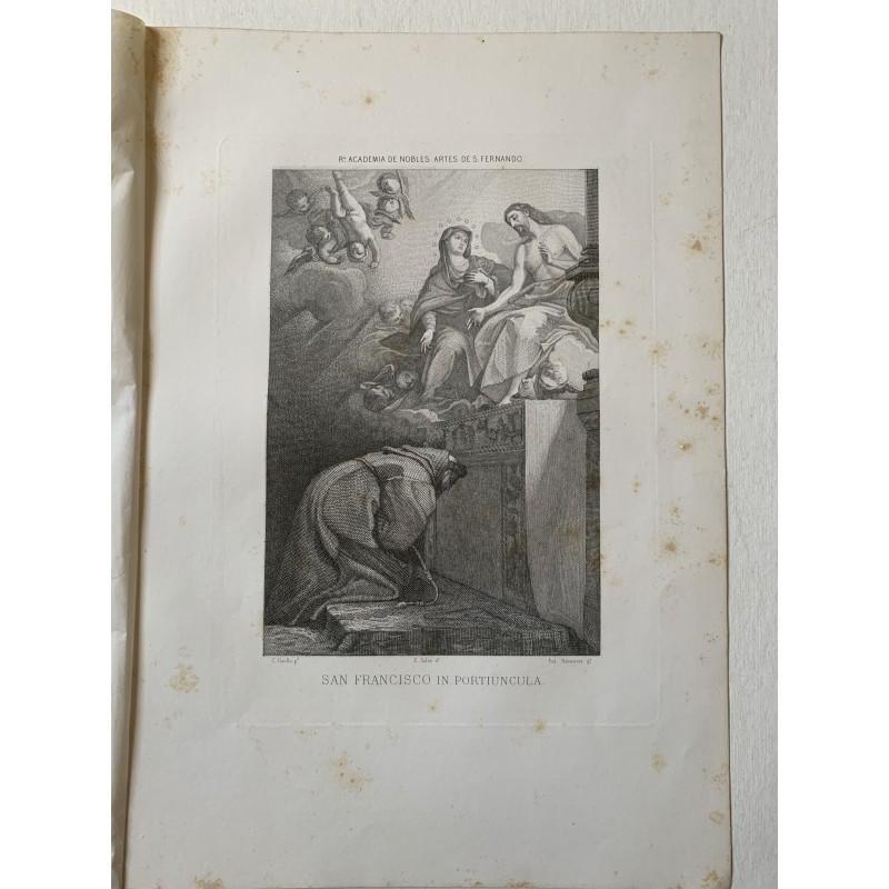 Der heilige Franziskus in Portiuncula von Claudio Coello, gestochen von Federico Navarrete