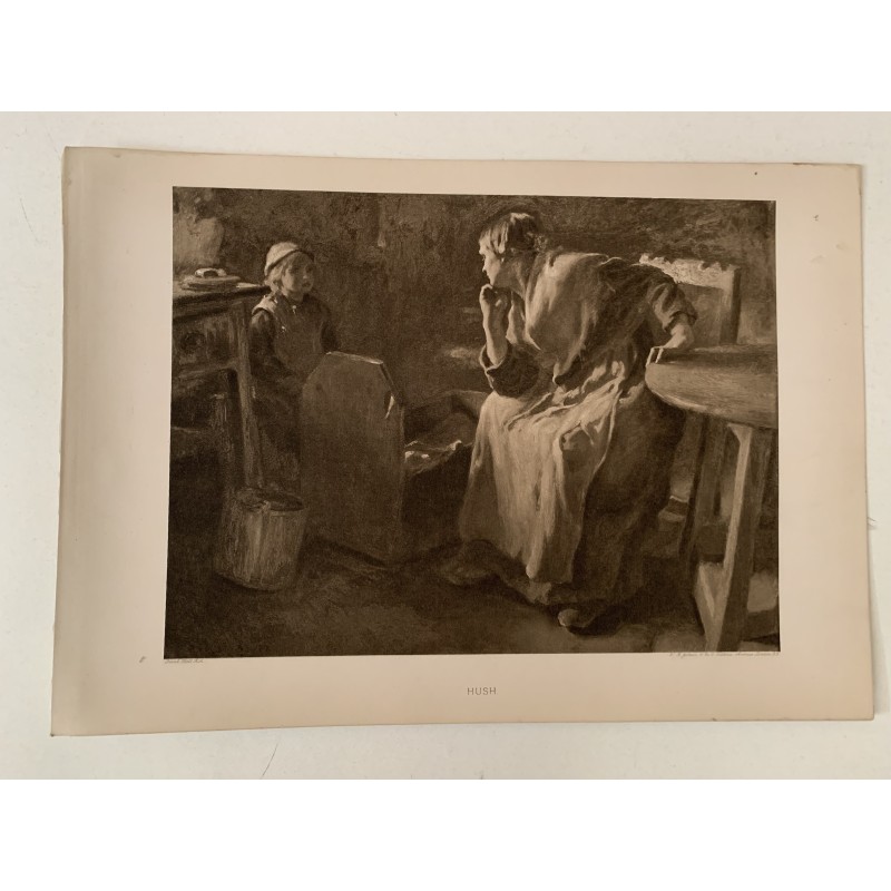 Hush fotograbado de la obra de Frank Holl para the Art Portfolio 1899