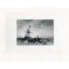 Engravings, 19th century naval battle,