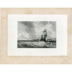 Gravure du XIXe siècle représentant une bataille navale.