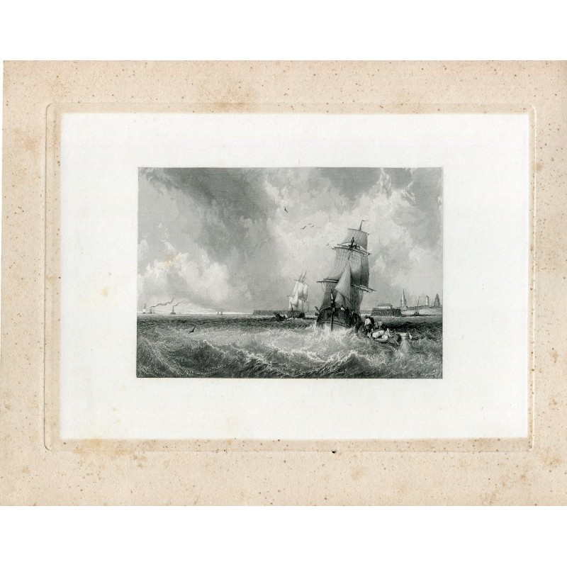 19th century engraving of a naval battle.