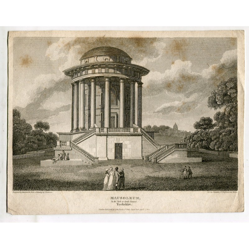 Yorkshire. Mausoleum engraved by Hawksworth from a drawing by Thomson