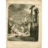Descente de Croix. Gravure de Bernard Picart, copie de Rembrandt, réalisée en 1730.