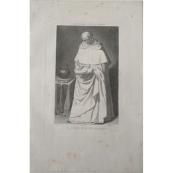 Padre Pedro Machado, inciso secondo Zurbarán da D. Martinez. Disegnato da L. Sanchez.