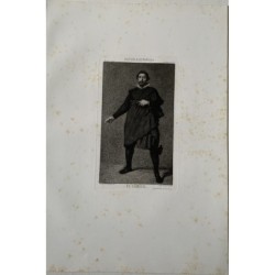 Le comédien Pablo de Valladolid, dessiné et gravé par Bartolomé Maura, copie de Velazquez.