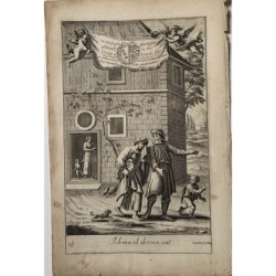 Bibel. Genesis. Ismael wird vertrieben. Kupferstich von J. Kip nach einer Zeichnung von G. Freman.