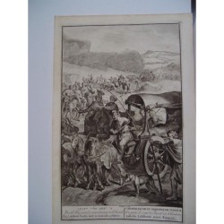 Joseph monta enterrer son père - Scènes bibliques néerlandaises - Gravure ancienne (vers 1720)