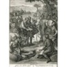 Les Gabaonites trompent Josué - Scènes bibliques néerlandaises - Gravure ancienne (vers 1720)