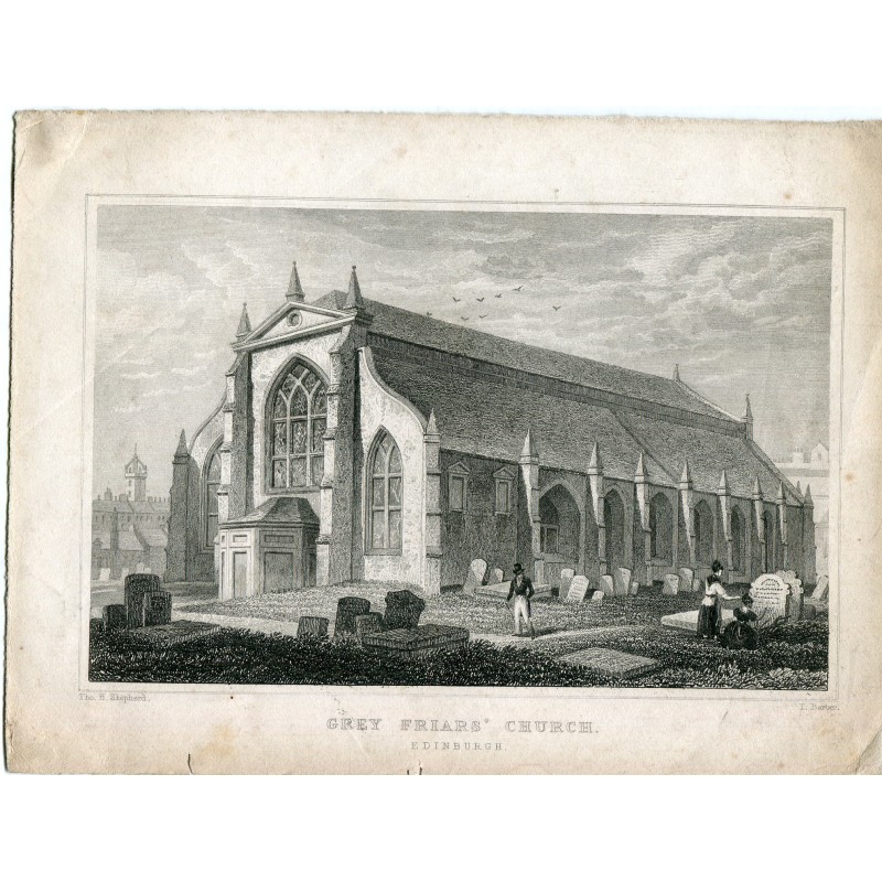 Édimbourg. Église des Grey Friars, gravée par T. Barber d'après un dessin de Thom H. Shepherd.