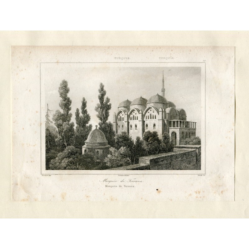 Türkei. Tersana-Moschee. Kupferstich von Cholet aus dem 19. Jahrhundert nach einer Zeichnung von Vormser.
