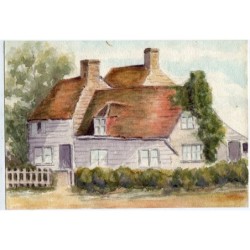 Casa di campagna, acquerello della scuola inglese del XX secolo.