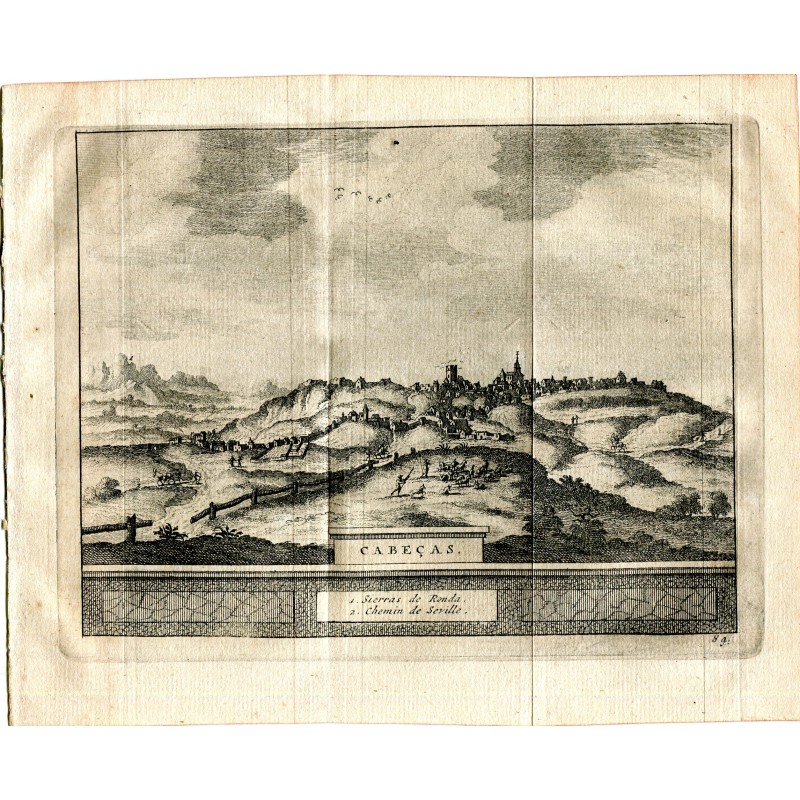 Sevilla. Cabezas. Sierra de Ronda y Chemin de Sevilla 1715 grabado por P. Vander Aa