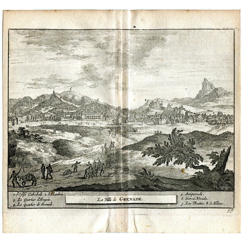 Die Stadt Granada, 1715, Kupferstich von Pieter vander Aa