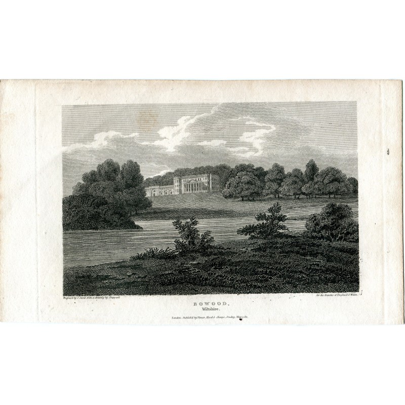 England. Wiltshire. Bowood. Engraving by J. Storer from a drawing by Sephard.