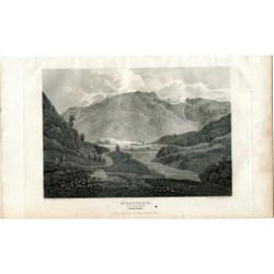 Inghilterra. Cumberland. Burrowdale. Incisione di Hay da un disegno di A. Wilson.