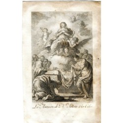 Gravure de l'Assomption de la Vierge par Vicente Chapel d'après un dessin de J. Camarón