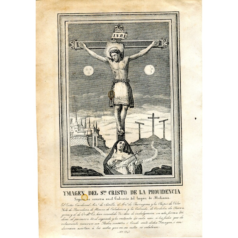 Engraved image of Christ of Providence venerated at the Calvary of Meliana
