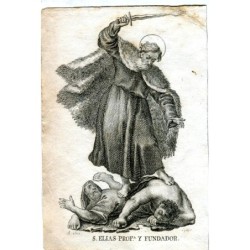 Saint Elias, Prophet and Founder, engraved by Vicente Capilla after a drawing by Andrés Crua