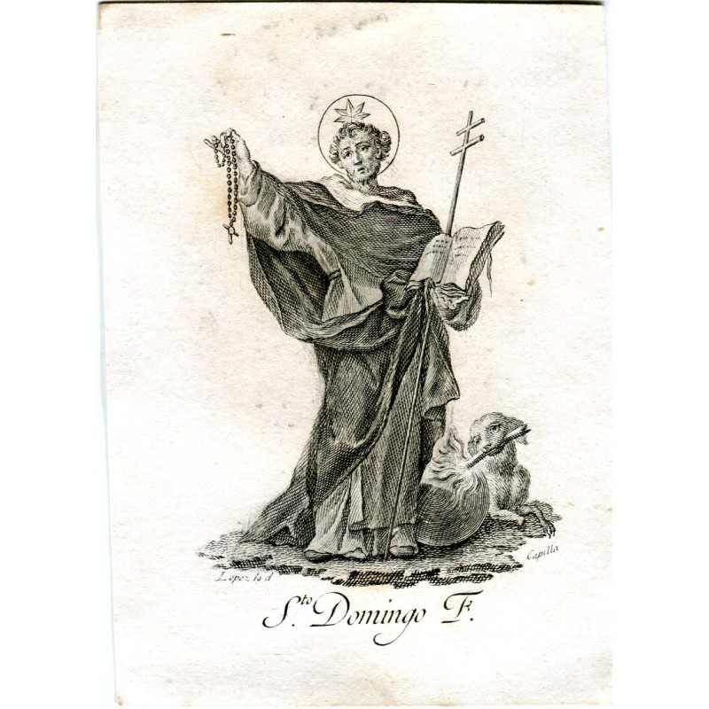 Santo Domingo grabado por Vicente Capilla de un dibujo de Vicente López