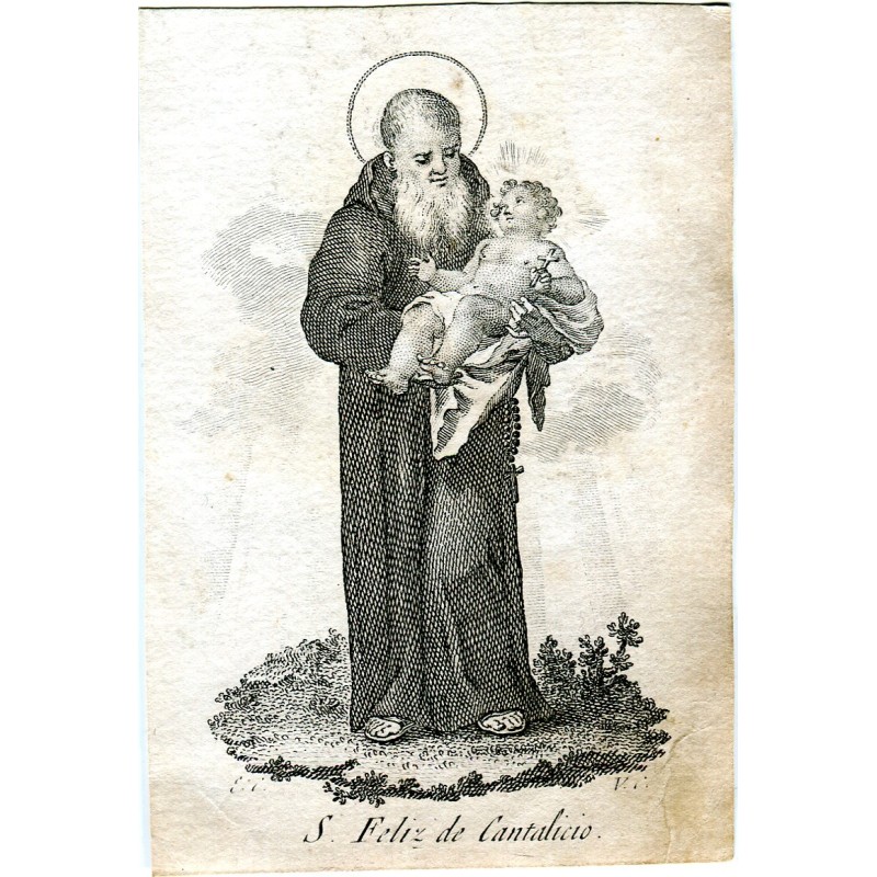 San Felix de Cantalicio grabado por Vicente Capilla, siglo XVIII
