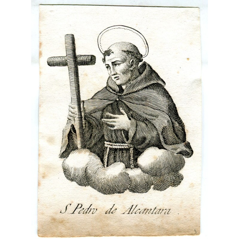 San Pietro d'Alcántara, incisione del XVIII secolo