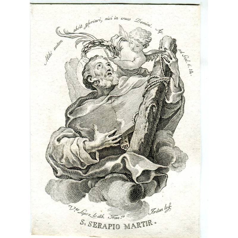 Saint Serapion the Martyr, engraved by Francisco Jordan after a drawing by Vicente Lopez