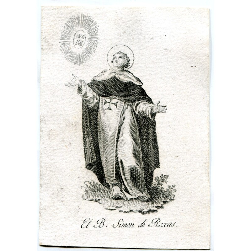 Bienheureux Saint Jean de Roxas (né à Valladolid) gravure XVIIIe-XIXe siècle