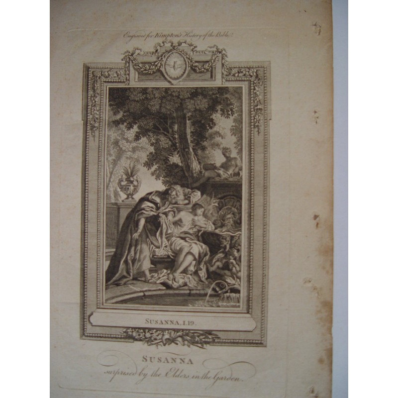 Susanna sorpresa dagli anziani - incisione del 1781