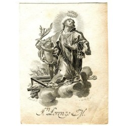 Saint Lawrence Martyr engraved by Vicente Capilla from a drawing by Vicente Lopez.
