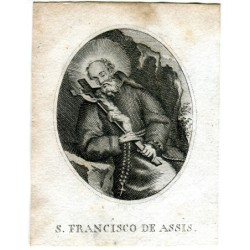 San Francesco d'Assisi, incisione, XVIII-XIX secolo