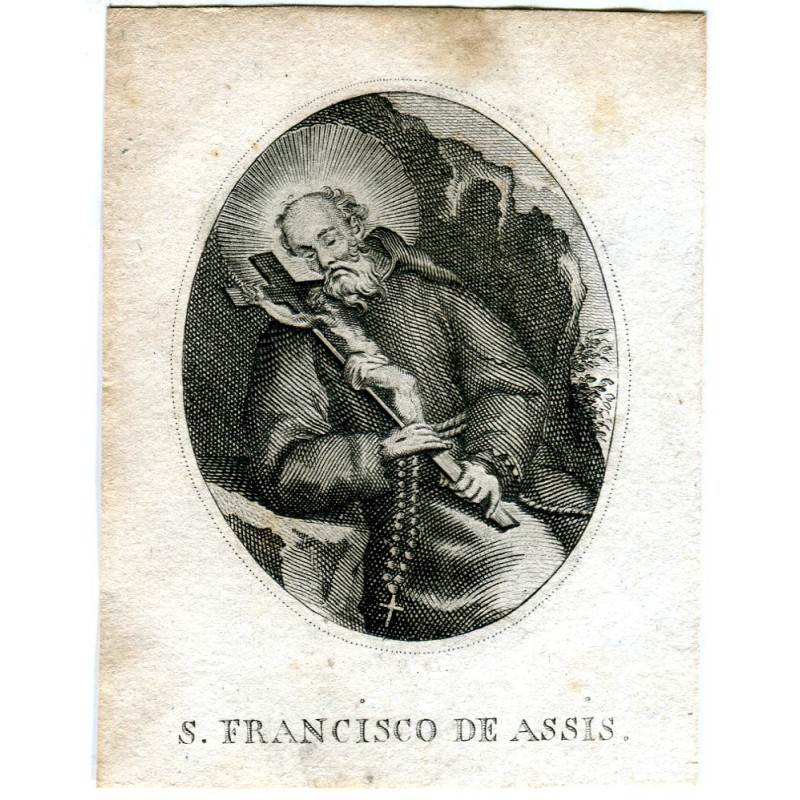 Der Heilige Franz von Assisi, Kupferstich, 18.-19. Jahrhundert