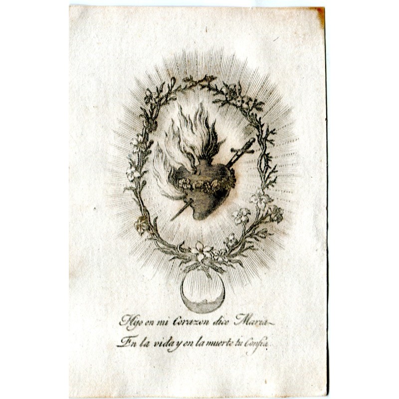 Sacré-Cœur de Jésus. Gravure du XVIIIe siècle