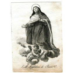 Saint Mary Magdalene de Pazzi, virgin, 18th century engraving
