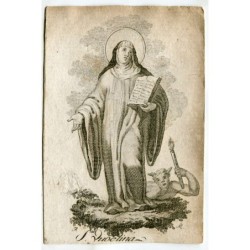 Saint Hubelina, engraving signed with initials, 18th century