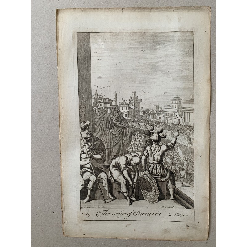 Bible. Le siège de Samarie. Gravure de Johannes Kip d'après un dessin de G. Freeman.