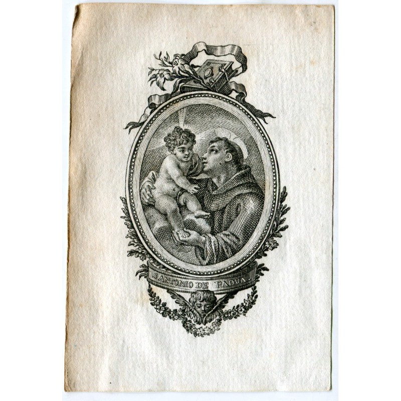 Saint Antoine de Padoue, gravure du XVIIIe siècle