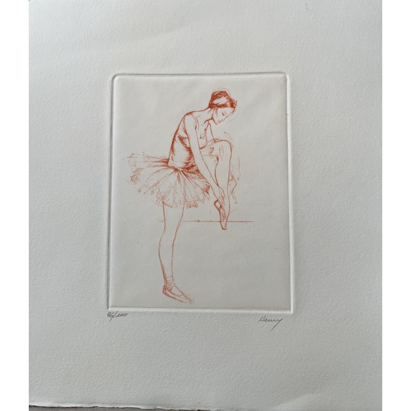 Bailarina. Litografia numerada firmada Henry