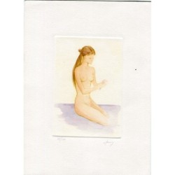 Nudo. Litografia a colori, numerata e firmata da Jenny.