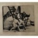 Goya etching. It's a Hard Step! (Duro es el paso!'). Plate 14 from Disasters of War etching series, 1937 edition.