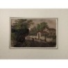 Village. Lithograph, English school, 19th-20th century.