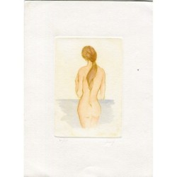 Nudo. Litografia a colori, numerata e firmata da Jenny.