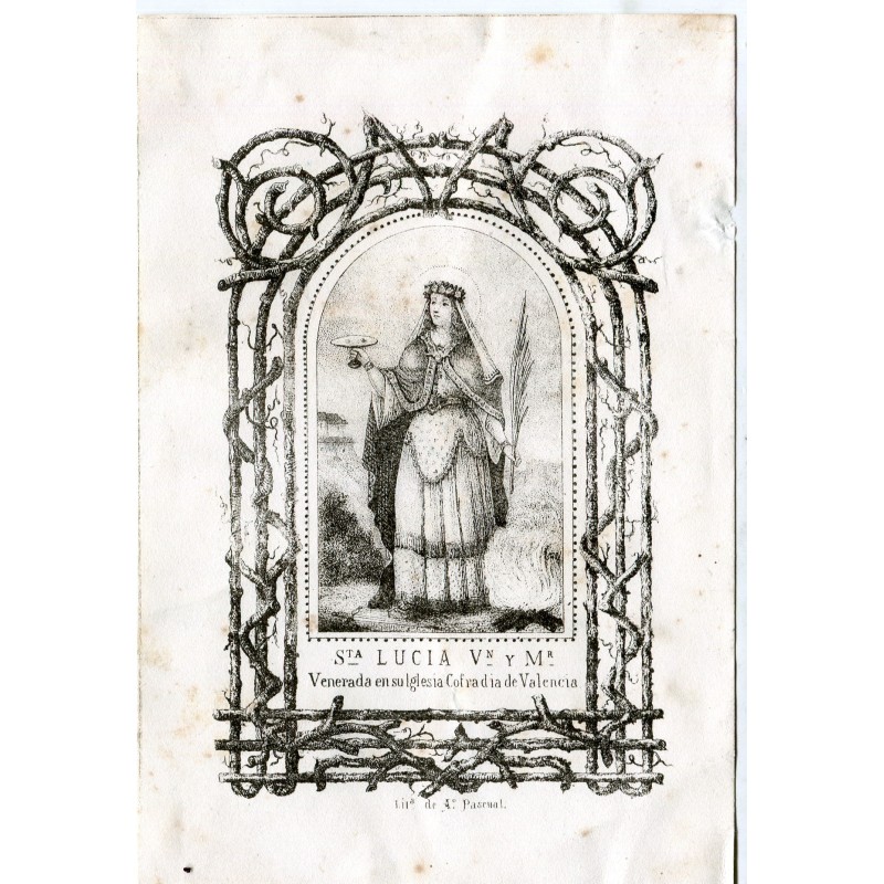 Lithographie de Santa Lucia par Antonio Pascual.
