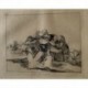 Goya etching. Everything is topsy-turvey ('Todo va revuelto'). Plate 42 from Disasters of War etching series, 1937 edition.