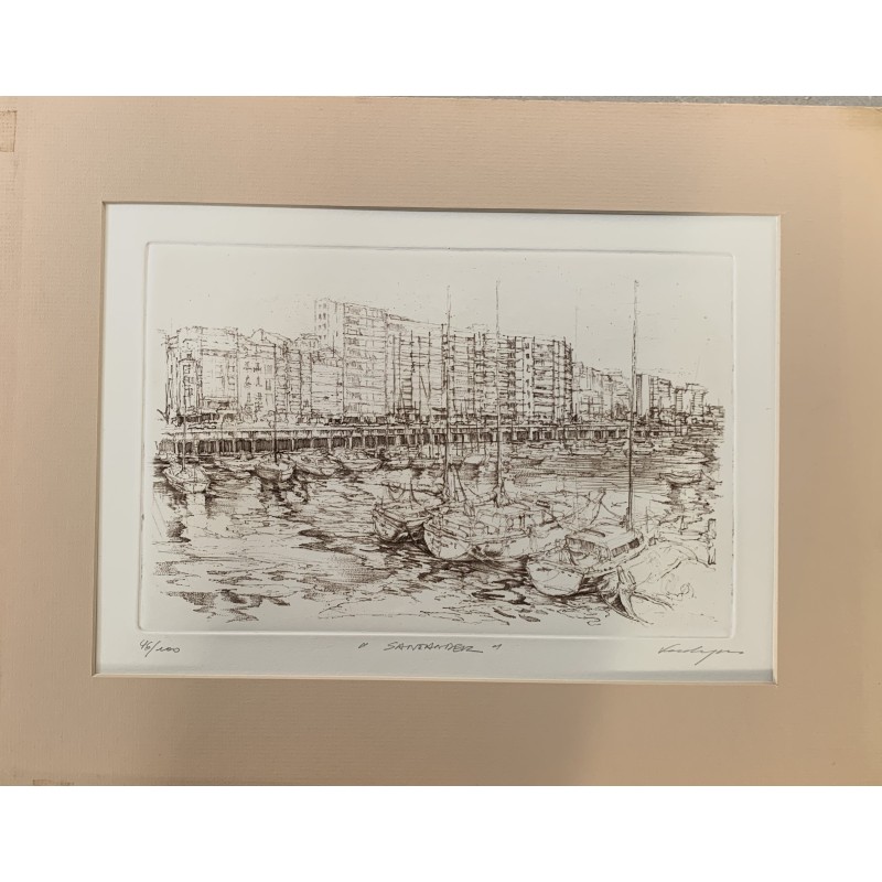 Santander. Von Verdaguer signierte und nummerierte Lithographie.