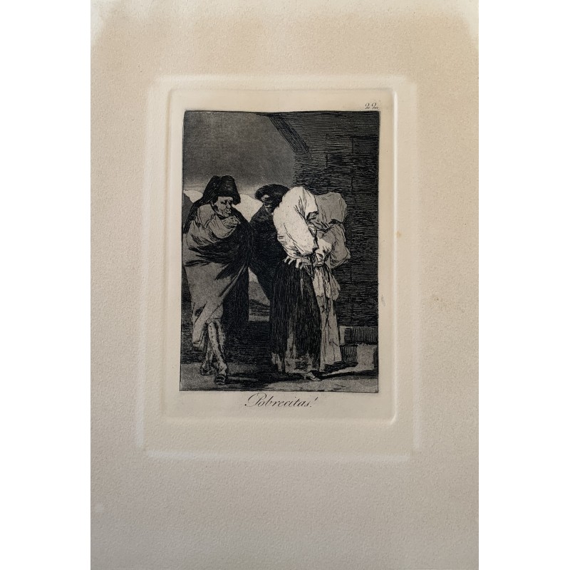 Pauvres créatures, gravure originale de Goya numéro 22 des Caprices de Goya