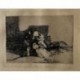 Goya etching. They do not arrive in time ('No llegan a tiempo'). Plate 52 from Disasters of War etching series, 1937 edition.