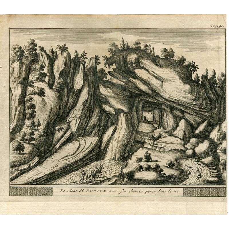 Guipuzcoa.Le mont St. Adrien avec son chemin percé dans le roc by vander Aa, 1707