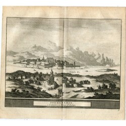 Veduta topografica di Fuenterrabia di Pieter vander Aa, Alvarez de Colmenar.1715.
