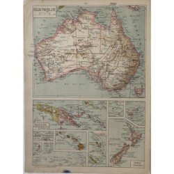 Mappa dell'Australia e della Nuova Zelanda. 1939